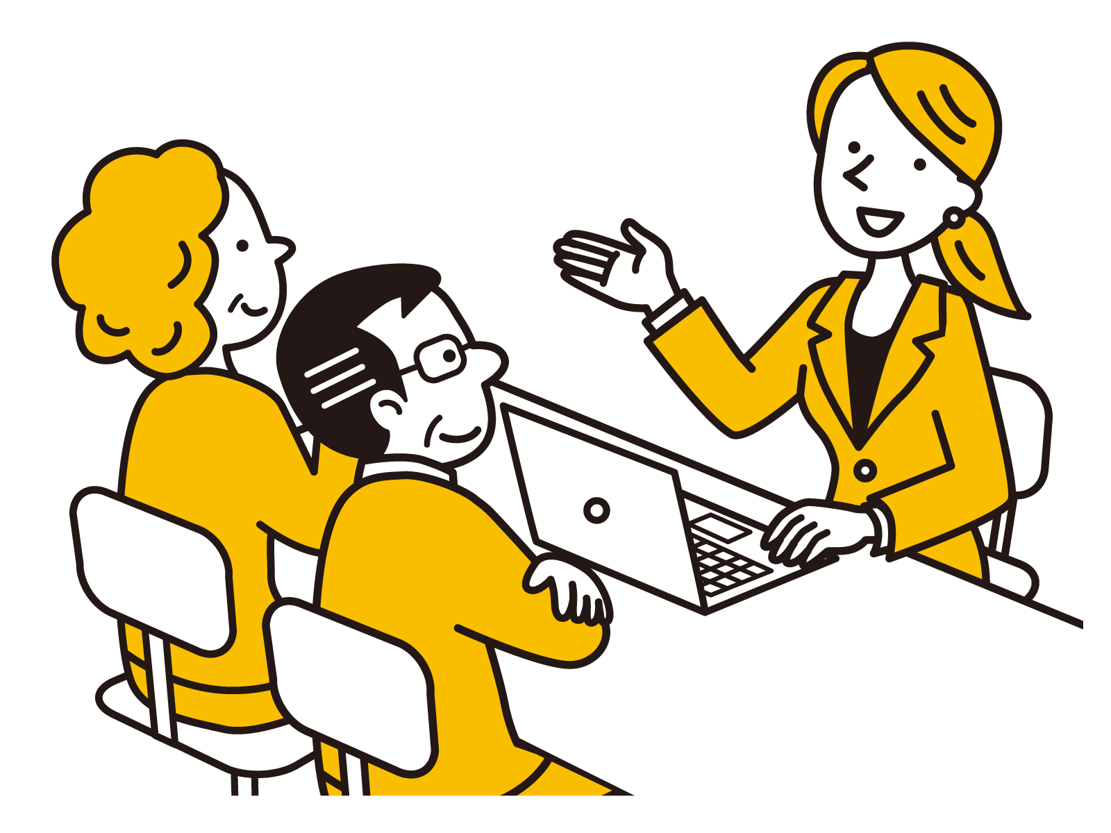 書類を整理する女性